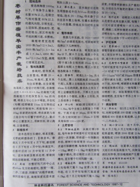 2002年林业科技上发表